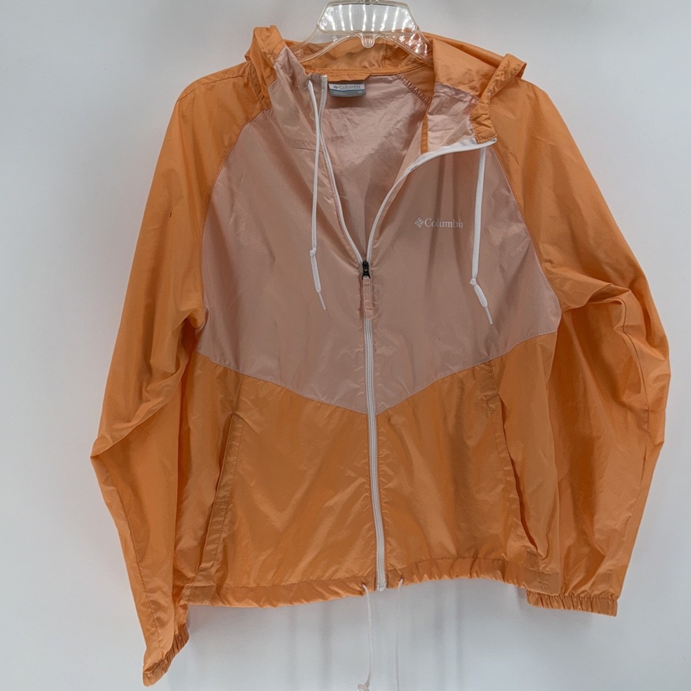 Columbia Flash Forward Windbreaker Jacket Women's Medium Orange Packable